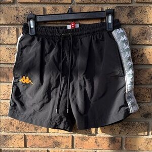Kappa Black Shorts with Red Logo